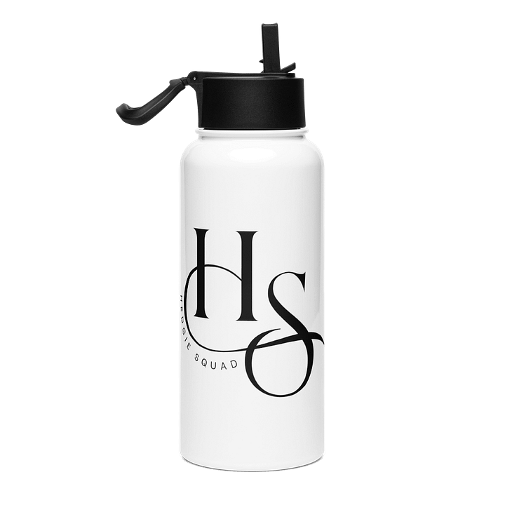 Hedgie Squad white steel water bottle product image (1)