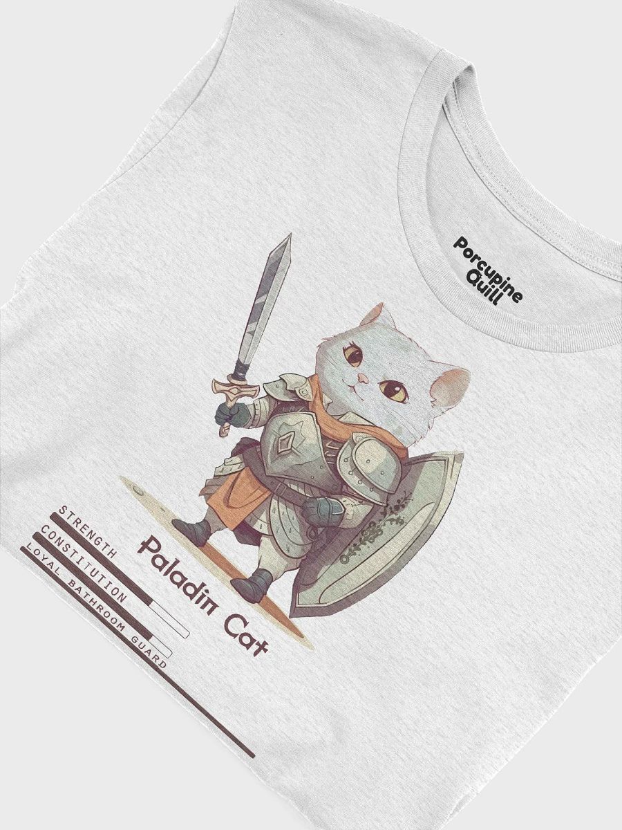 RPG Paladin Cat unisex short sleeve T-shirt for gamers and cat lovers product image (5)
