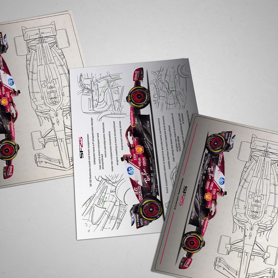 DIGITAL SF-25 technical blueprint drawing Scuderia Ferrari, Leclerc and Hamilton F1, Formula-1, F1 Posters, F1 Art, Formula 1 Wall Art, Gifts for Him, Motorsport product image (6)