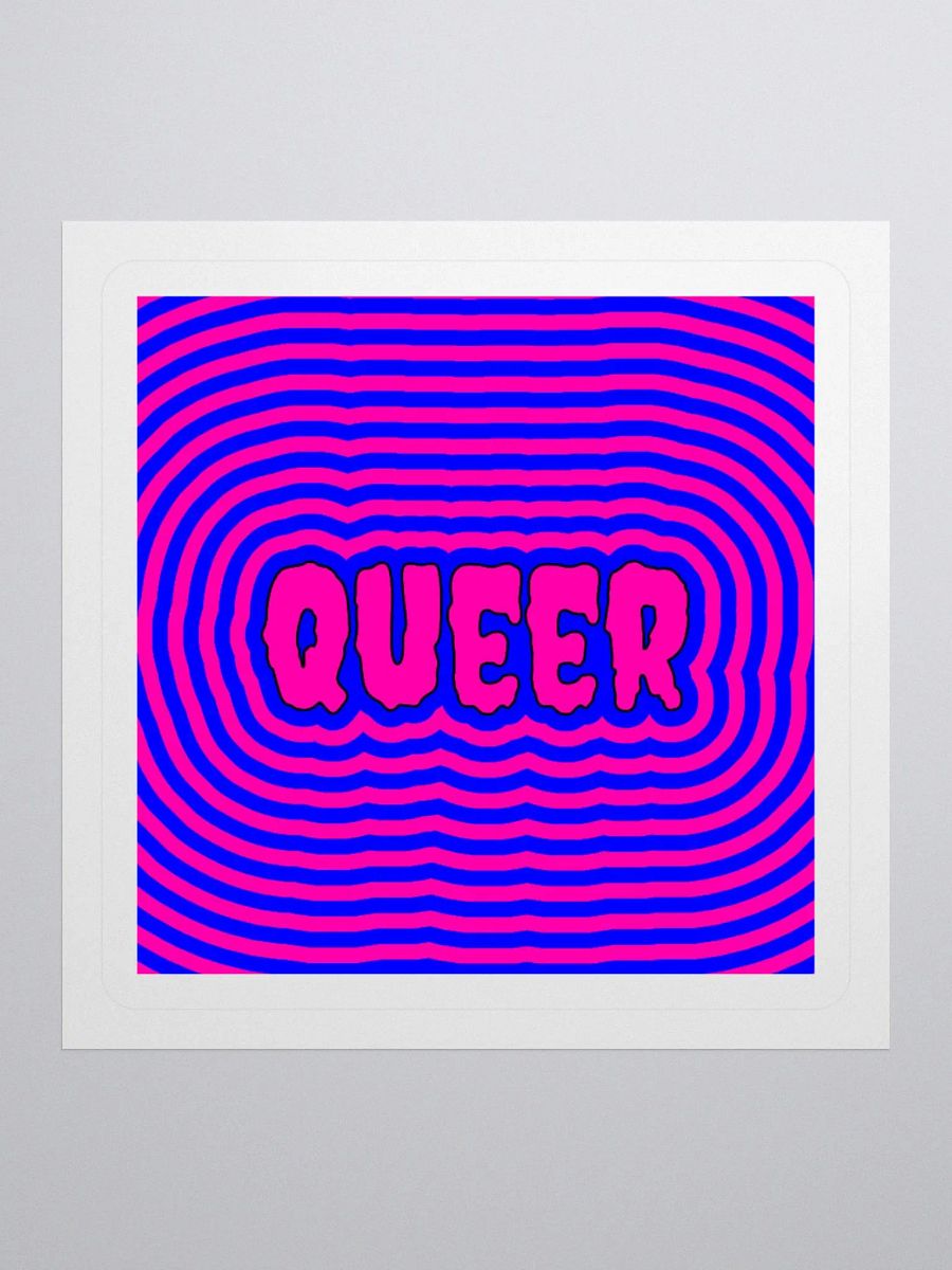 Cotton Candy Color Creepy Queer Sticker, Psychedelic Blue Pink Pride Art product image (1)