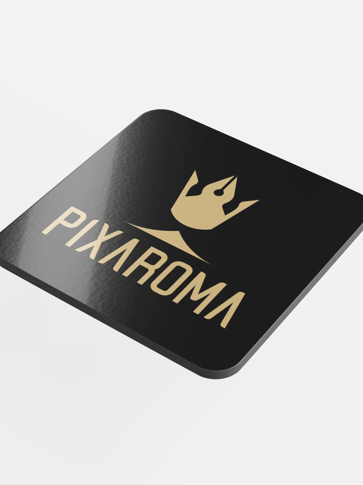 Pixaroma Crown Cork Coaster (Gold Logo - Black Edition) product image (4)