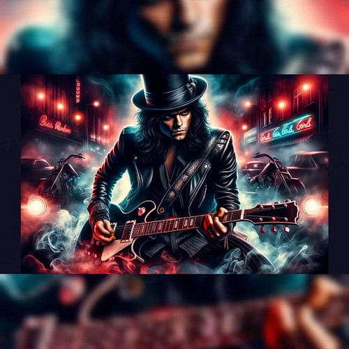 This ”hard rock blues” backing track is inspired by the iconic guitar work of Mick Mars and the late 80’s Mötley Crüe and GNR...