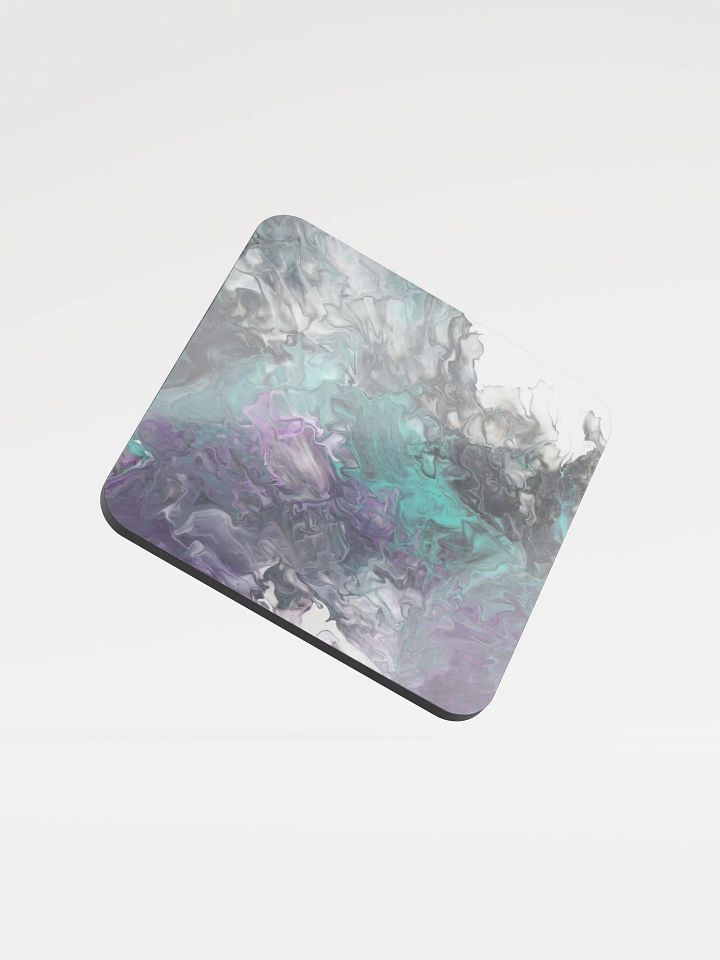 Acrylic Pour Printed Glossed Cork Coaster - Original FCCA Design product image (1)