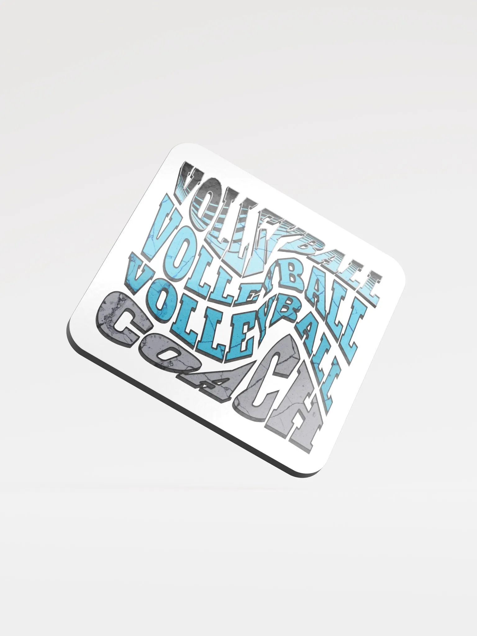Mess Swirl Volleyball Coach Wavy Command Cork Coasters Set product image (2)
