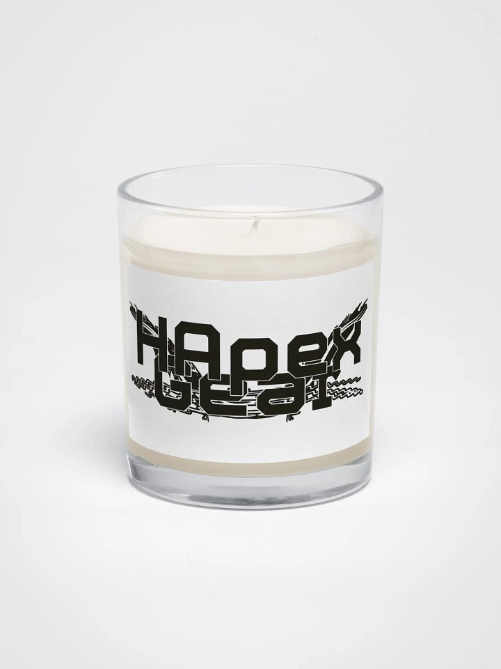 Black HApex Gear White Logo - Soy Wax Candle In A Clear Glass Jar product image (1)