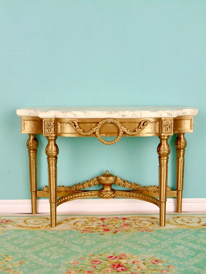 1:6 scale console table for 12” fashion dolls GOLD product image (2)