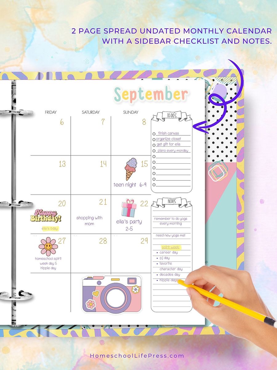 Homeschool Student Planner For Girls Undated product image (3)