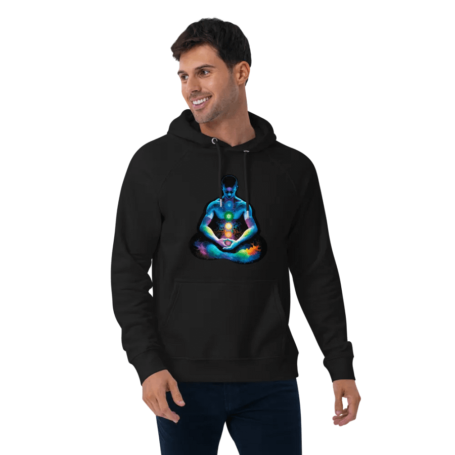[Meditation] - Unisex Eco Raglan Hoodie product image (7)