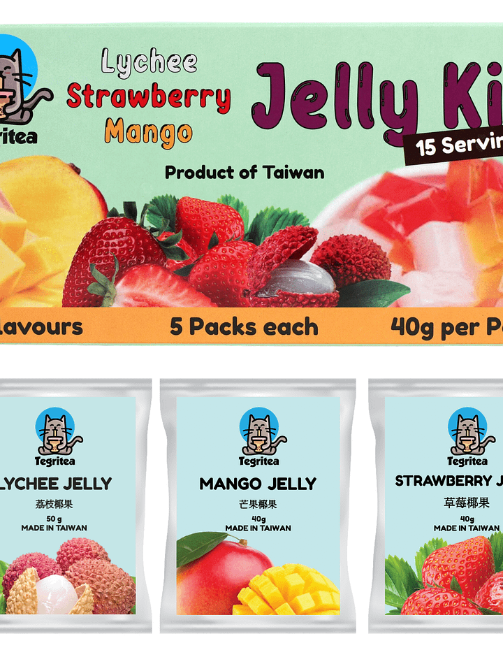 Strawberry/Mango/Lychee Assorted BBT Jelly (15 Servings) product image (1)