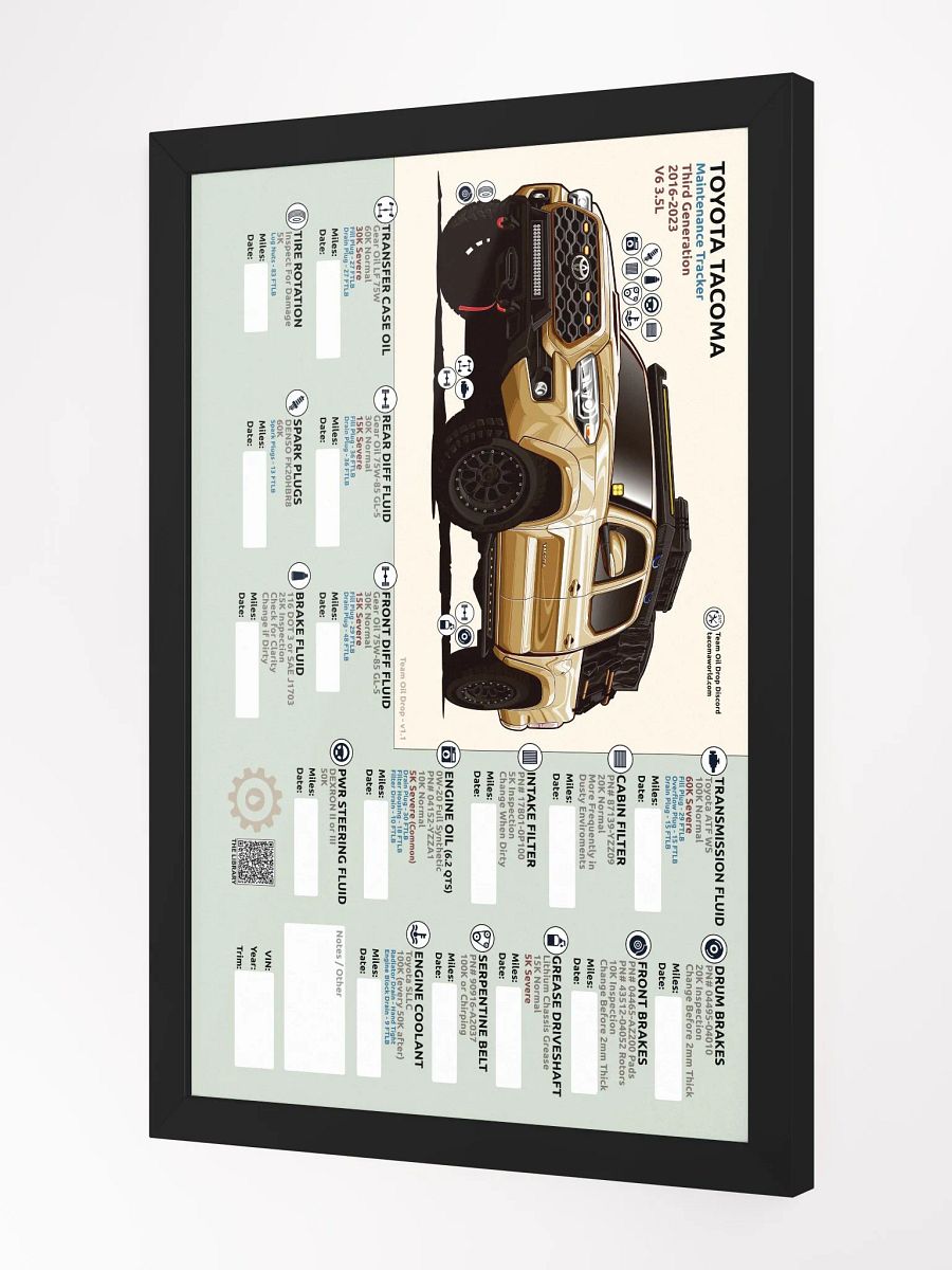 3RD GEN MAINTENANCE TRACKER V1.1 - Sand (Framed) product image (3)