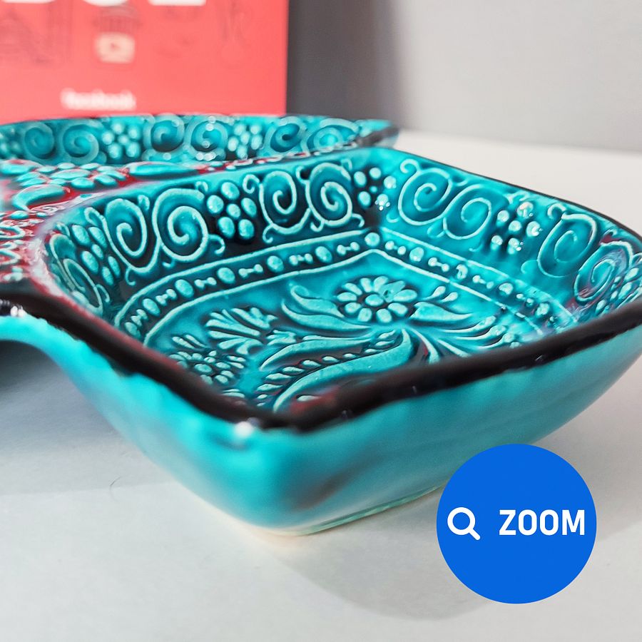 Ceramic snack dish (leaf) — handmade pottery, Turkish ceramic product image (6)