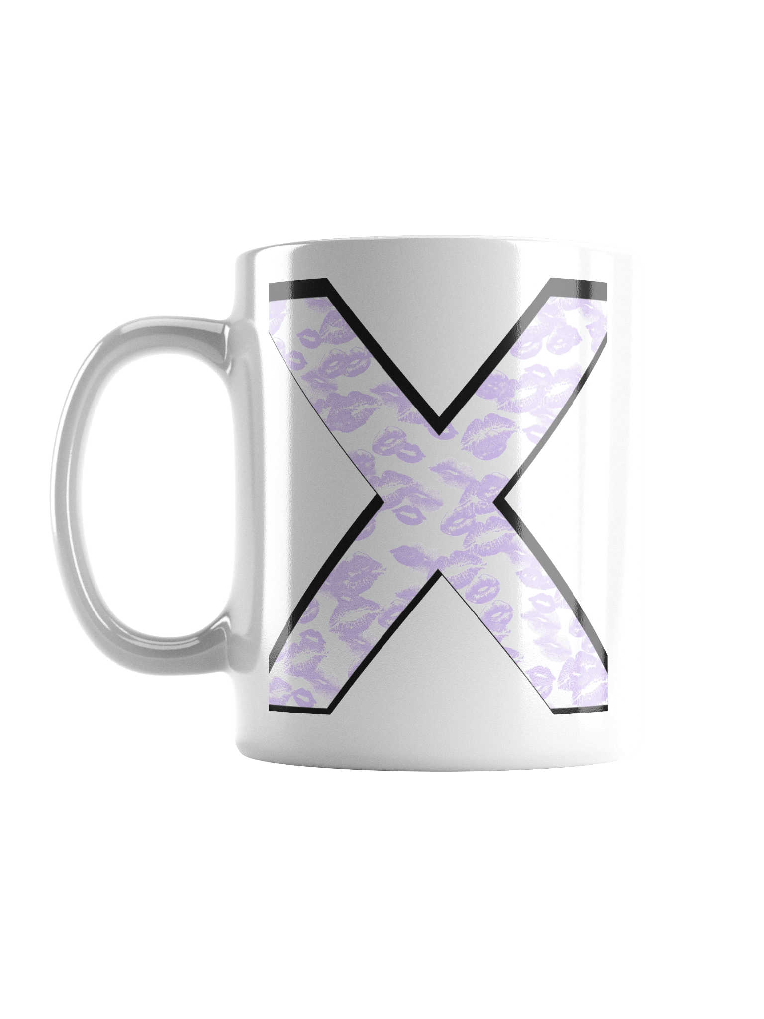 White X Lilac Lipstick Kisses | Glossy White Mug product image (17)