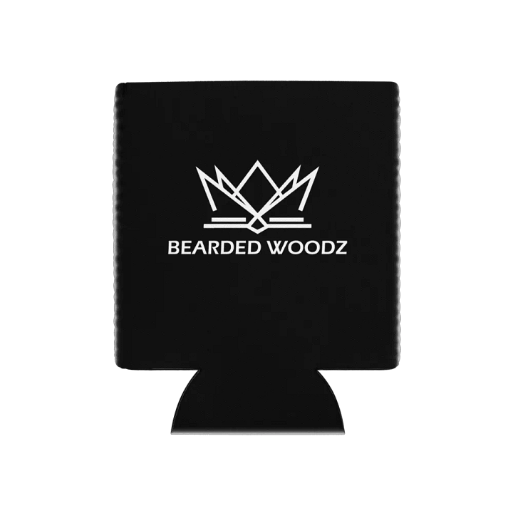 Coozie Can Cooler (Design: Bearded Woodz) Black product image (1)