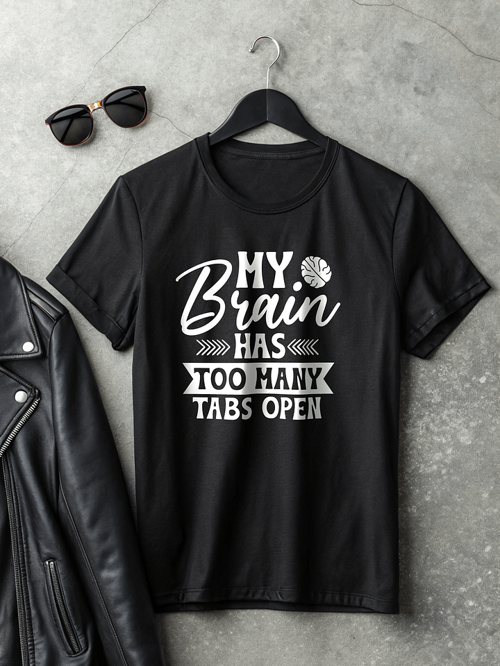 My Brain Has Too Many Tabs Open Women's Black T-Shirt product image (2)
