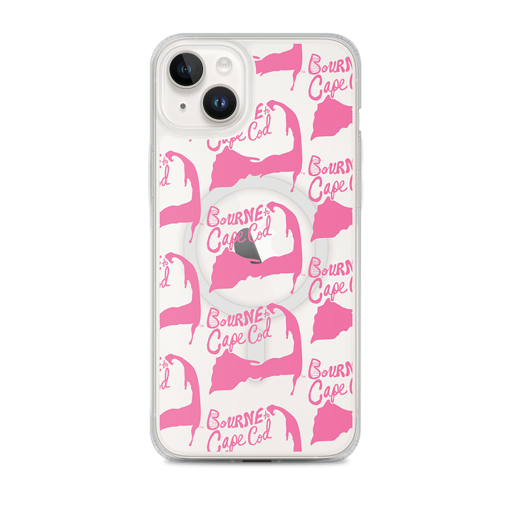 BOURNE to Cape Cod™ | MagSafe® Clear iPhone® Case | Coastal Cool Protection & Style | Brilliant Rose | Repeat Logo product image (2)