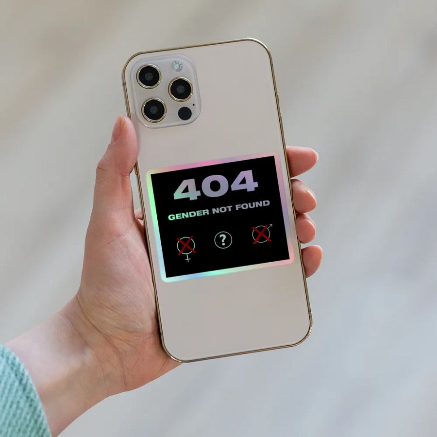 404 Gender Not Found Holo Sticker product image (6)
