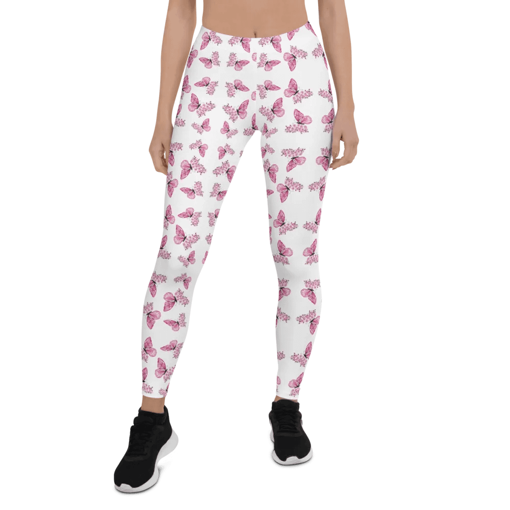 Pink Ribbon Grid All-Over Leggings product image (9)