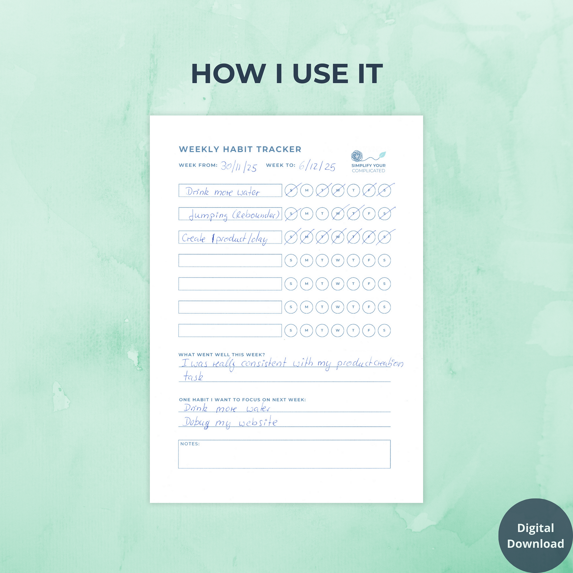 Weekly Habit Tracker product image (3)