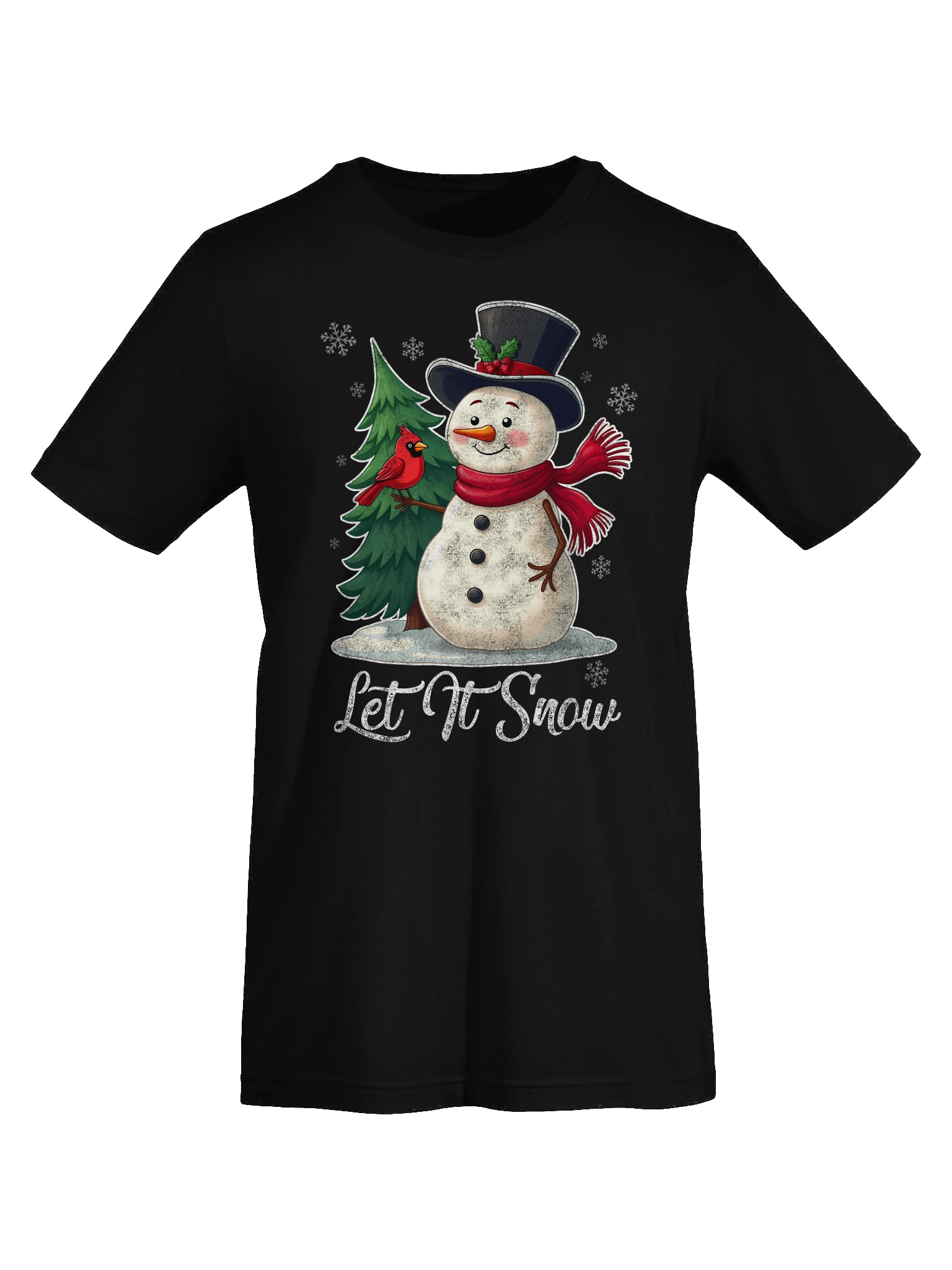 Let It Snow - Snowman with Cardinal Tee product image (1)