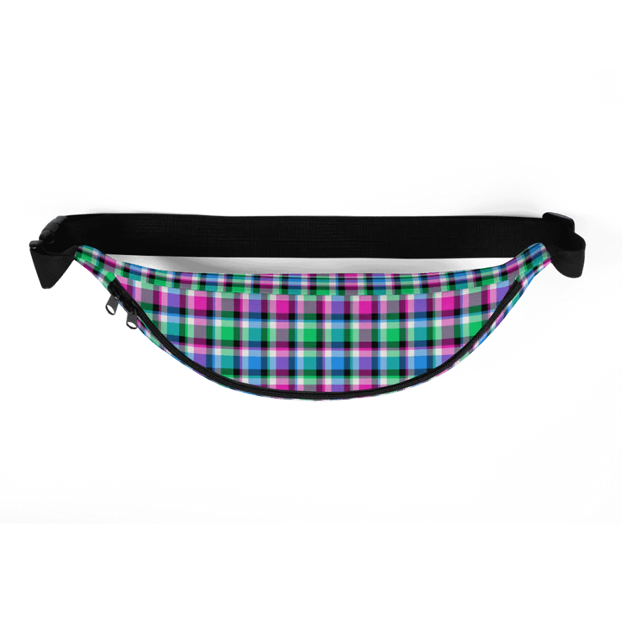 Magenta, Bright Green, and Blue Plaid Fanny Pack product image (5)
