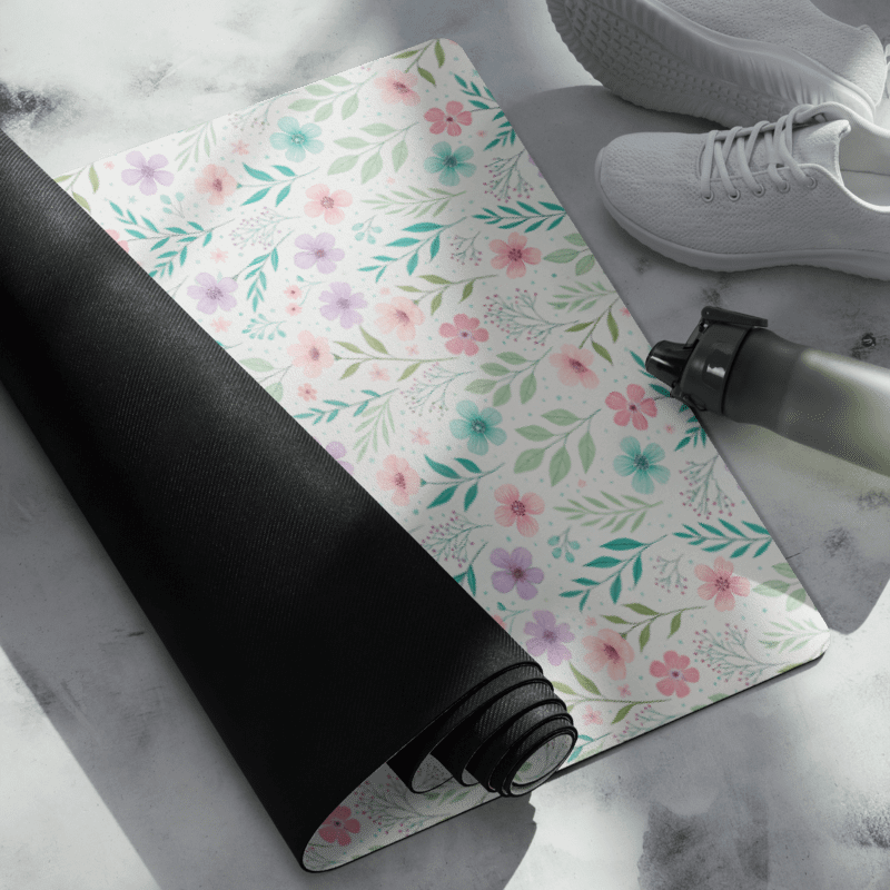 Colorful Floral Pattern Yoga Mat by Treasure Pie product image (2)