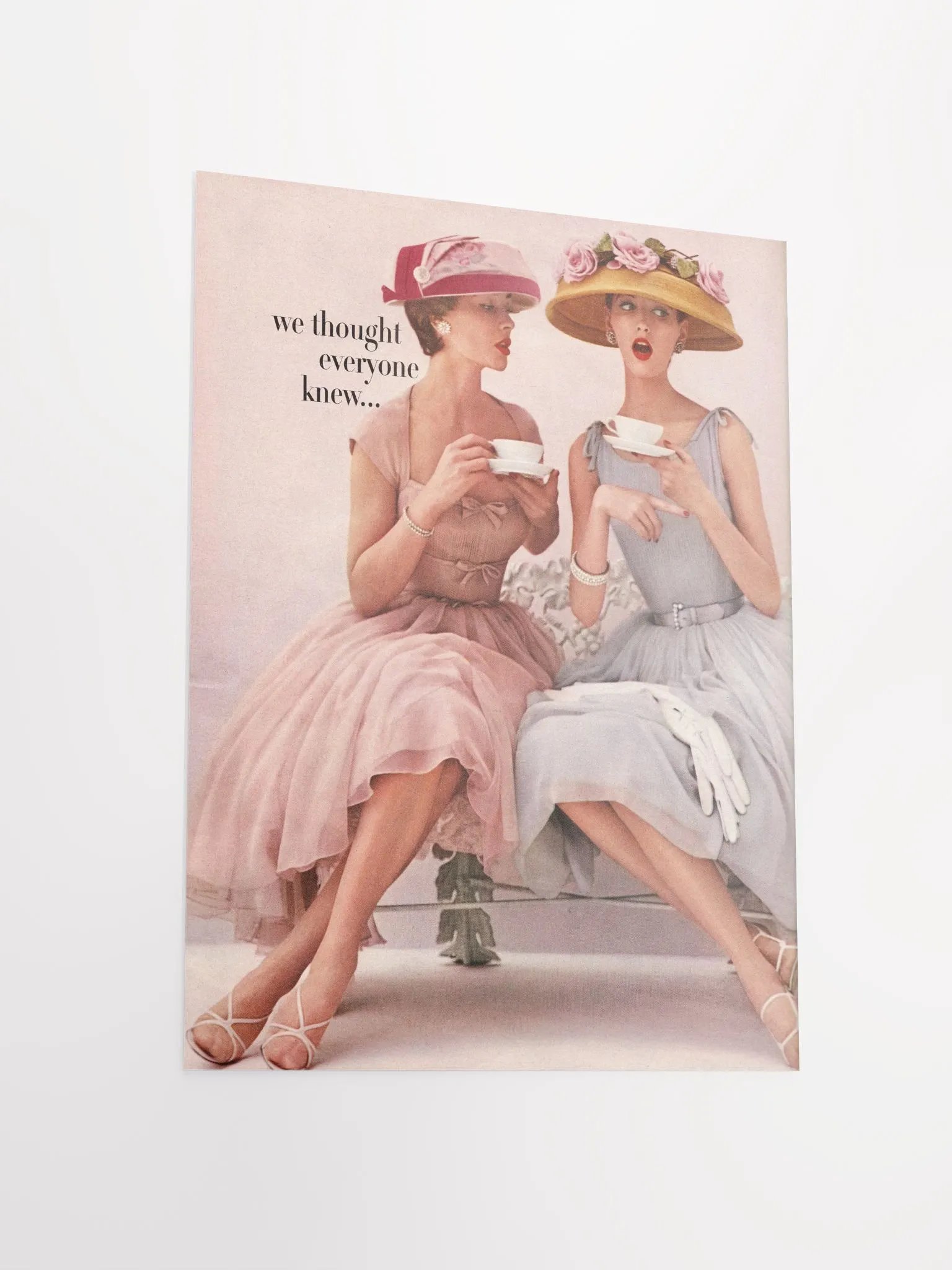 Two ladies at tea retro advertisment print product image (5)
