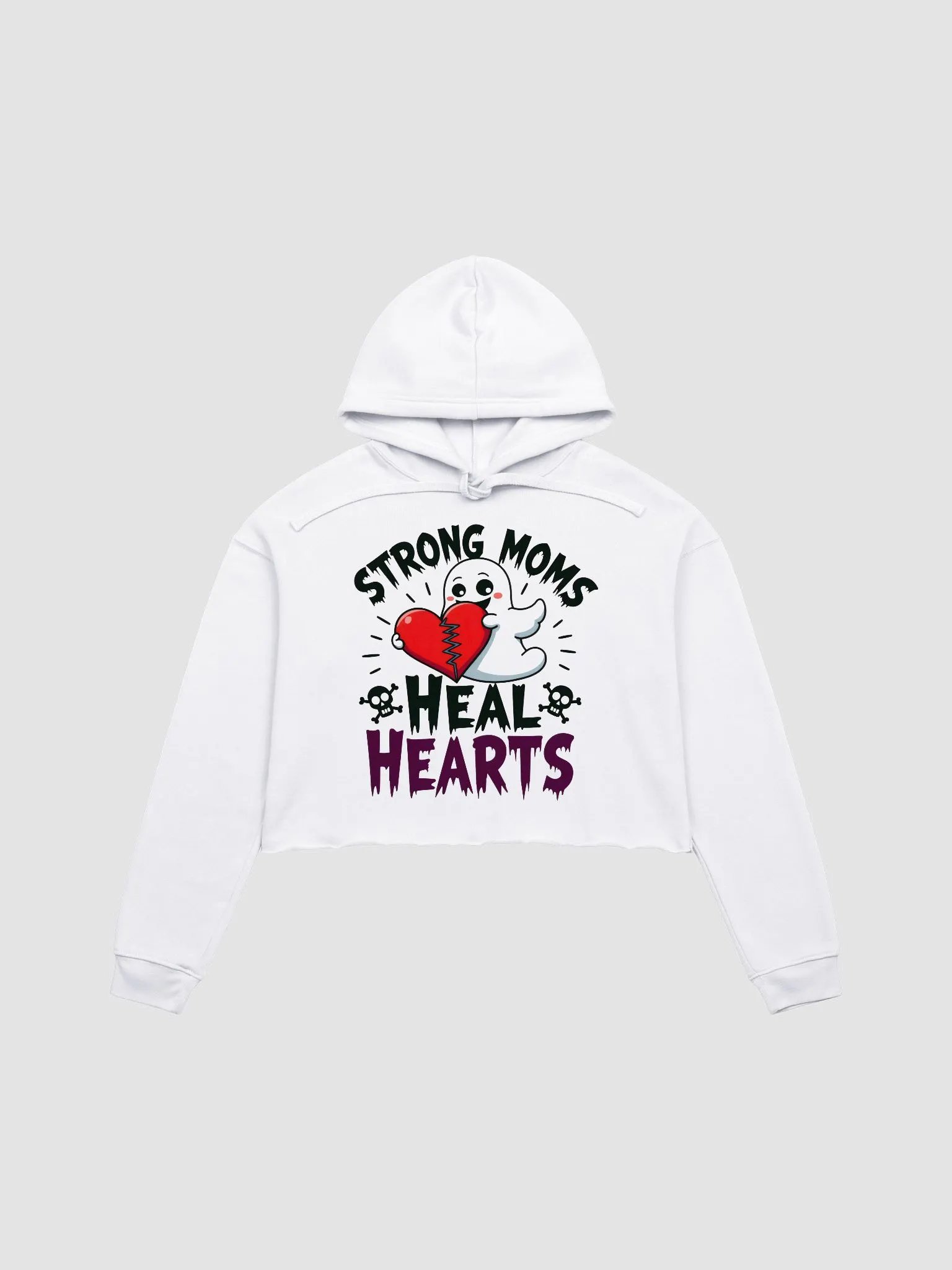 Ghostly Healing, Halloween, Healing Hearts, Strong Moms Crop Hoodie product image (2)