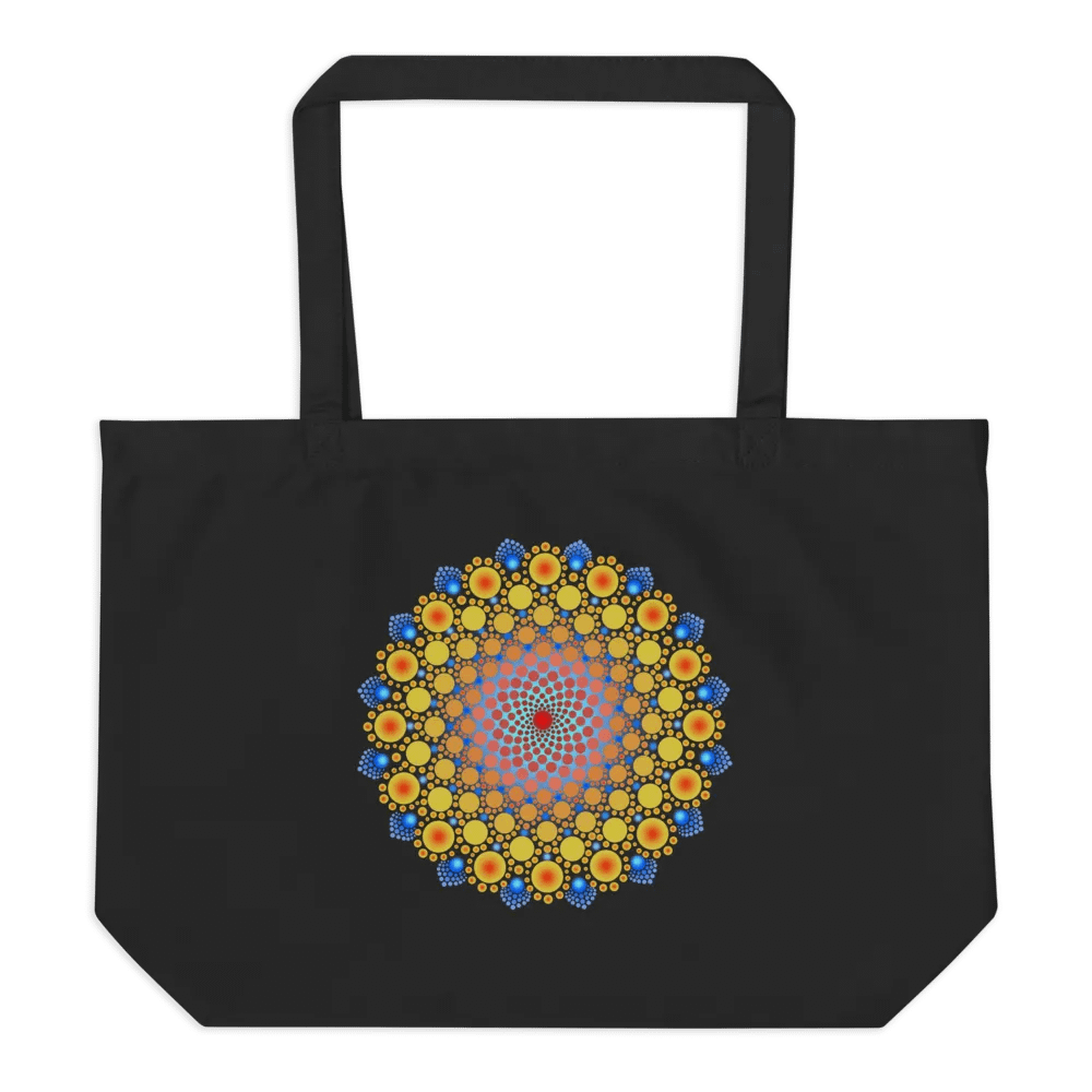 Orange Sunflower Mandala Organic Cotton Tote Bag product image (4)