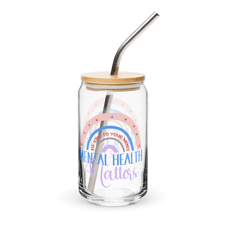 Be Kind To Your Mind - Mental Health Matters -Can-Shaped Glass product image (1)