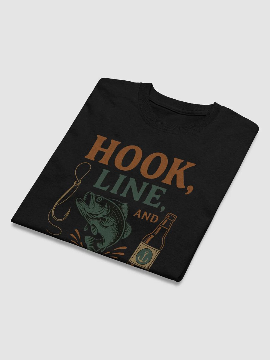 Hook, Line, & Lager T-Shirt – Funny Fishing & Beer Shirt | Vintage Outdoor Design product image (3)