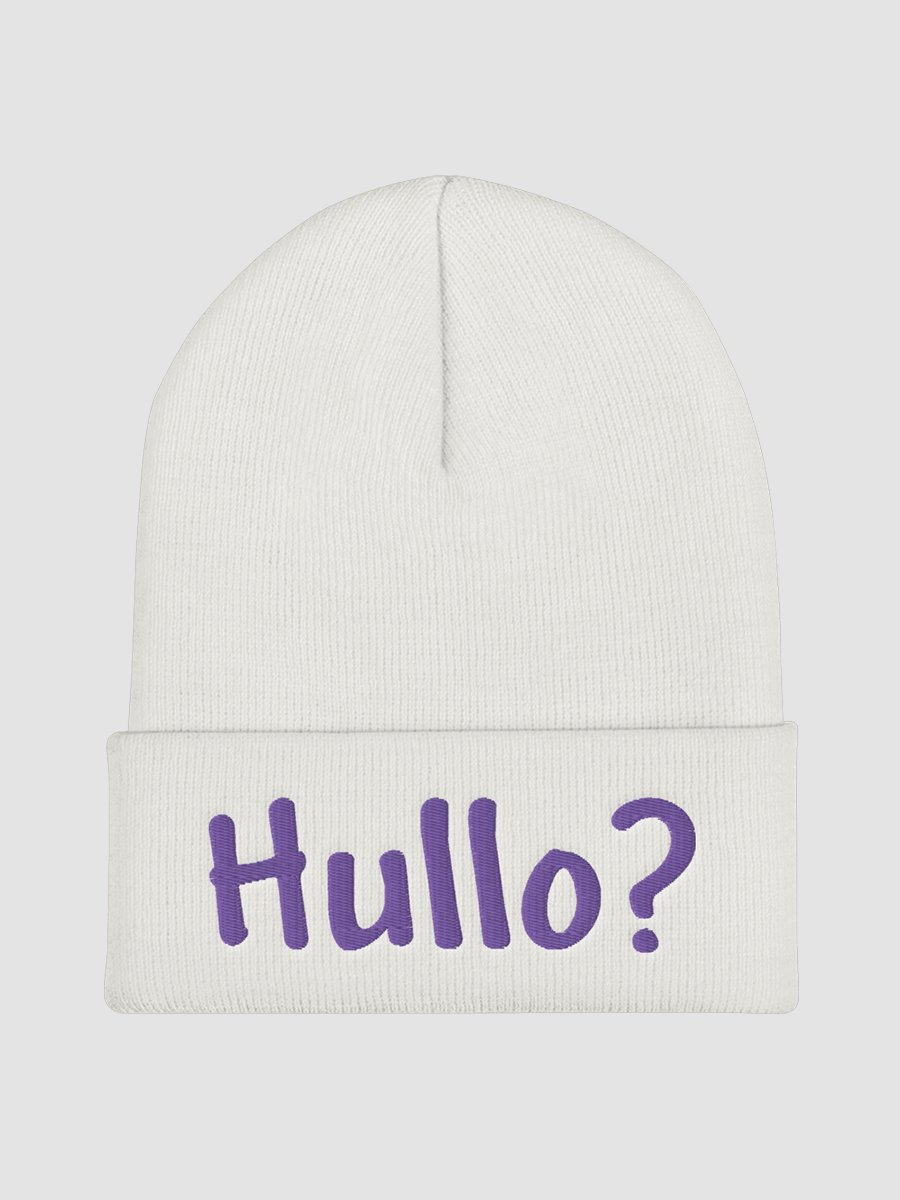 [PixelxKitten] Hullo? White and Purple Beanie product image (1)