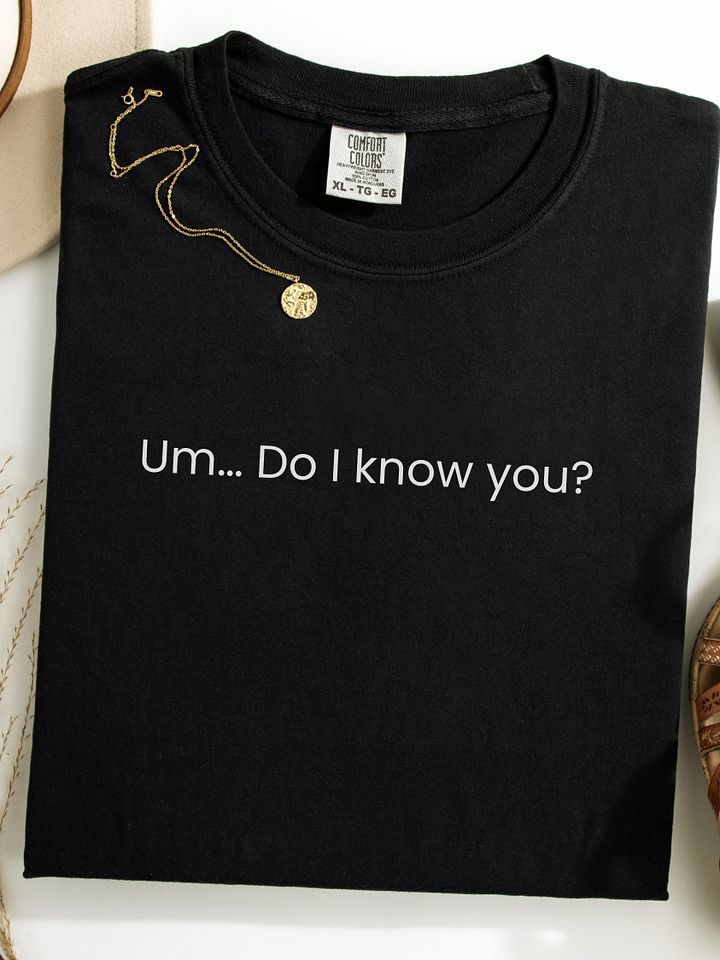 Um... Do I know you? - Funny Text T-Shirt - Snarky Humor - Quote T-shirt - AS Colour Unisex Premium T-Shirt product image (1)
