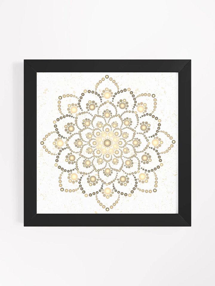 Golden-Brown Dot Mandala Framed High Quality Matte Poster product image (4)