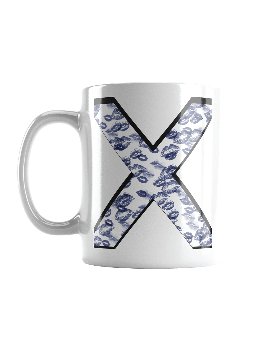 White X Dark Blue Lipstick Kisses | Glossy White Mug product image (17)