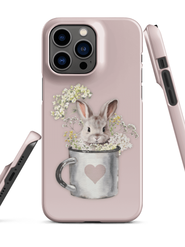 LITTLE BUNNY IN A MUG - BLUSH ROSE - SNAP IPHONE CASE product image (1)