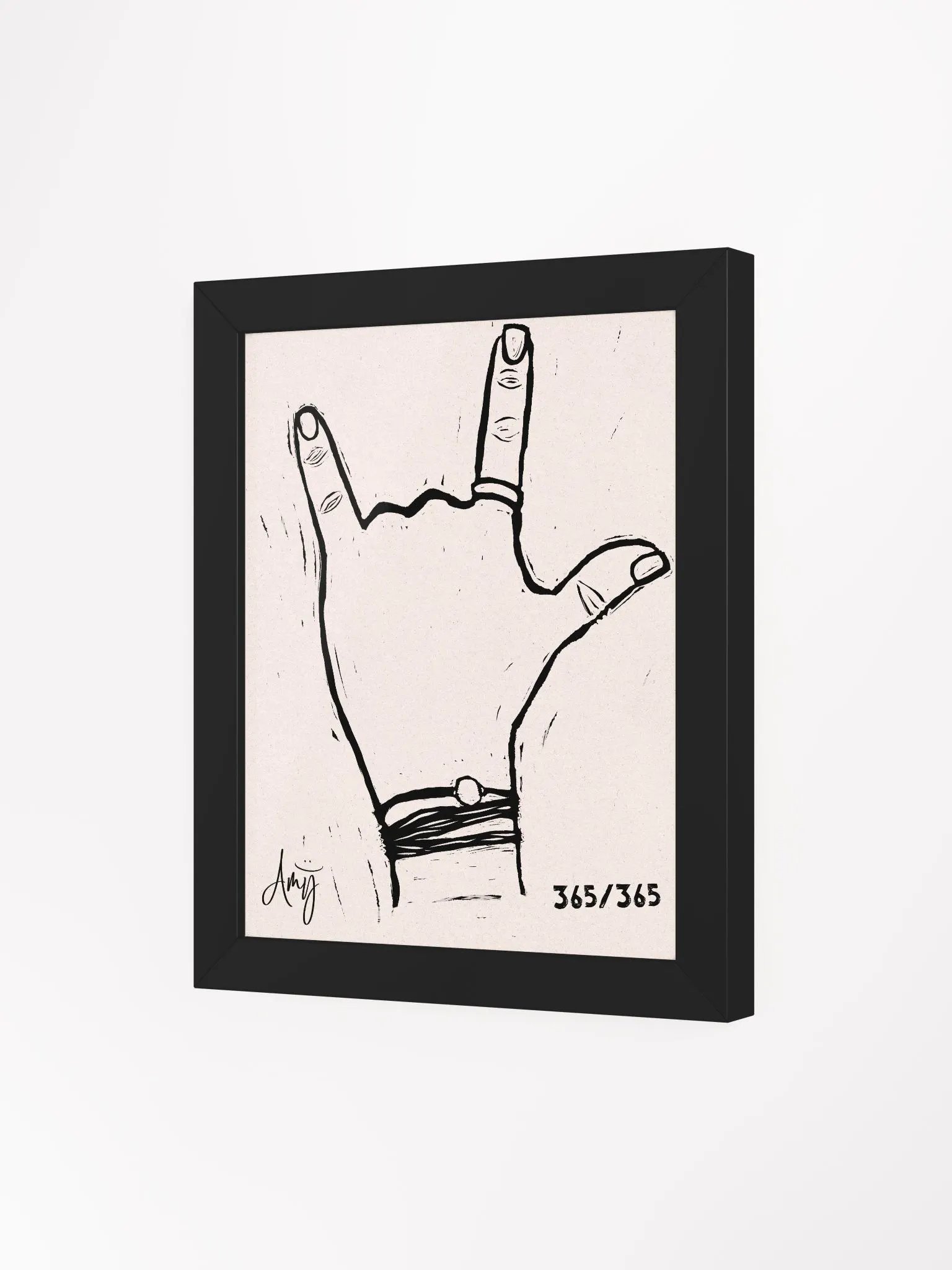 Linocut I Love You Art product image (16)