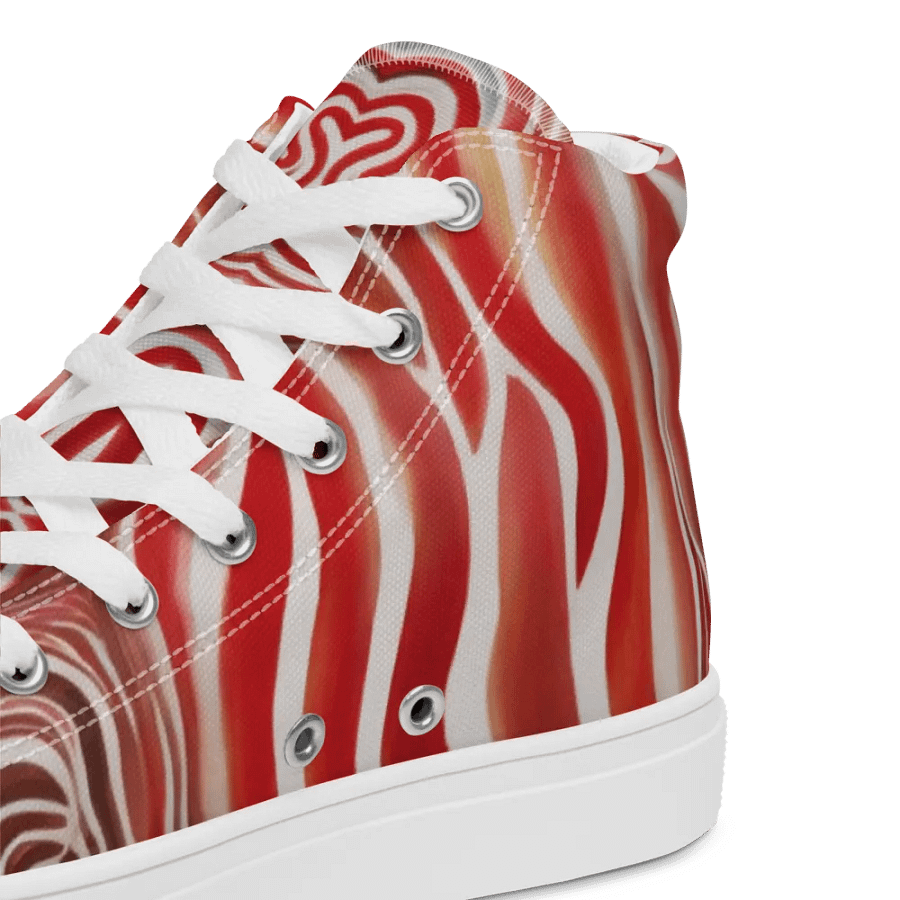 Funky Red Liquid Tie-Dye Explosion Men's High-Top Canvas Shoes product image (10)