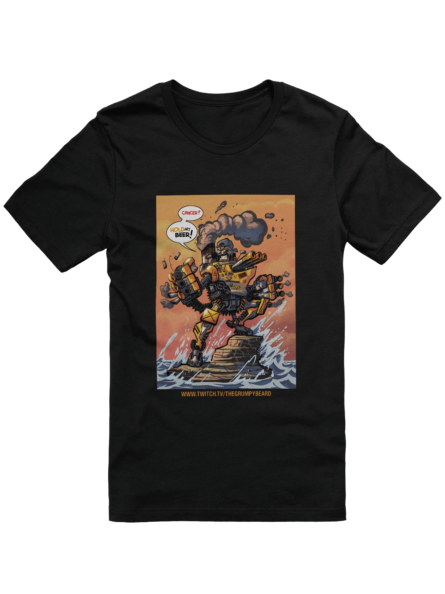 TGB- Battle Ship Mech "Cancer hold my BEER" T-Shirt - Unisex sizing product image (9)