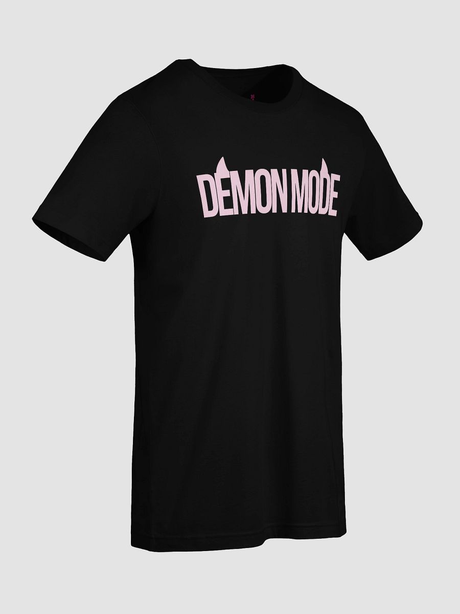Demon Mode Black T-shirt (Pink Lettering) product image (9)