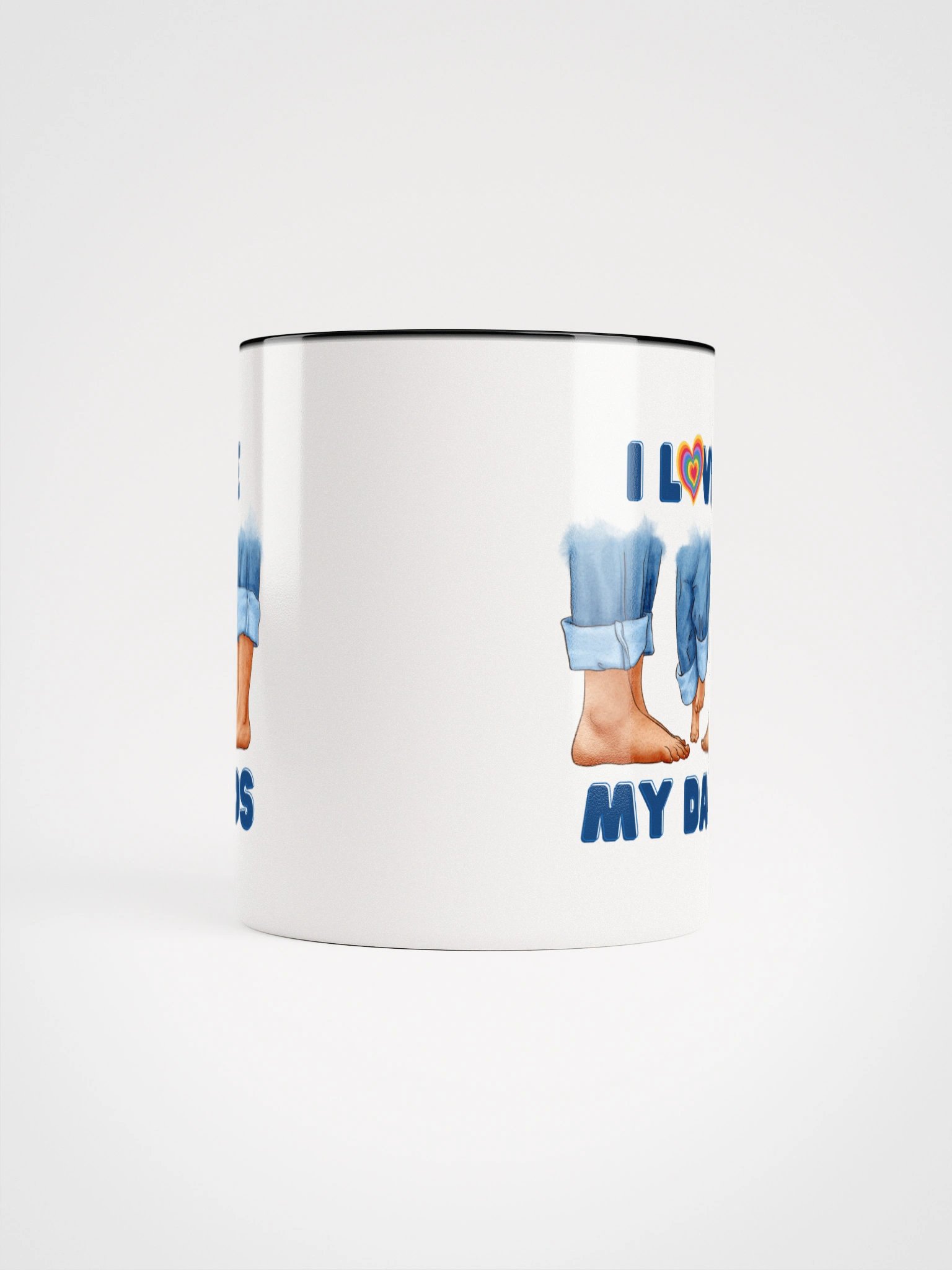 Gay Pride Parents Design with Child and Dads Illustration Ceramic Mug with Color product image (5)
