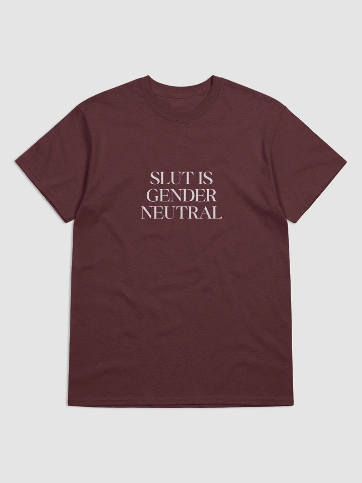 slut is gender neutral (white text) - Gildan Heavyweight Tee [Unisex Sizing] product image (1)