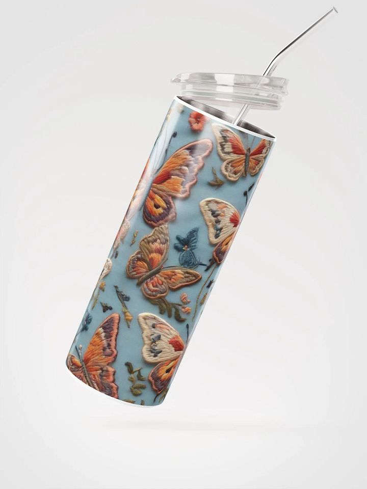 Elevate Every Sip with our Romantic Butterfly Embroidered Steel Tumbler! 🦋 product image (2)