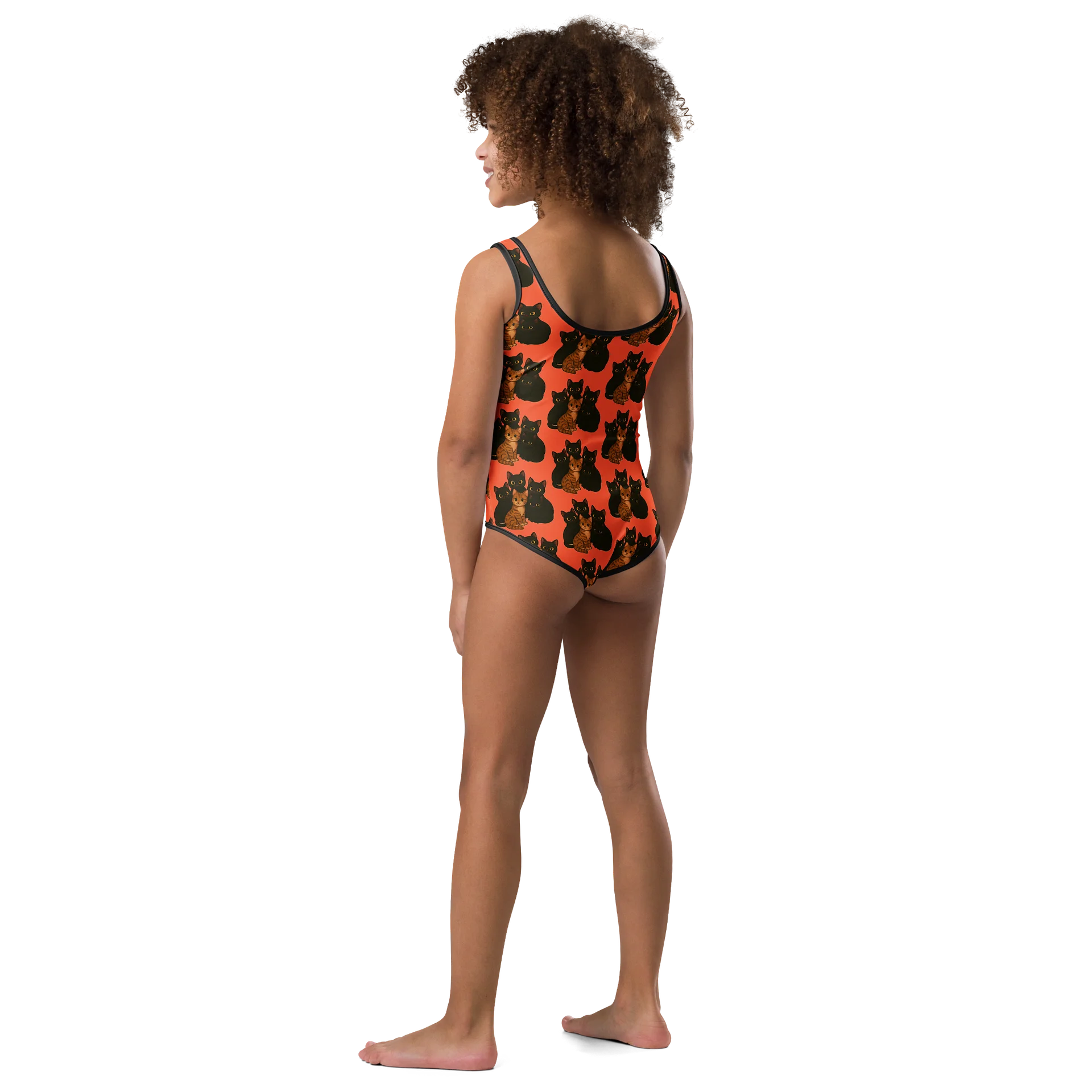 Orange Kitty Kids Swimsuit product image (3)
