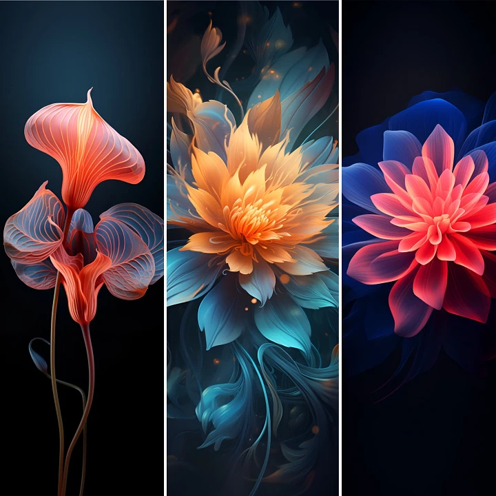 Crimson Twilight Gardens: Artistic Floral Harmony product image (1)