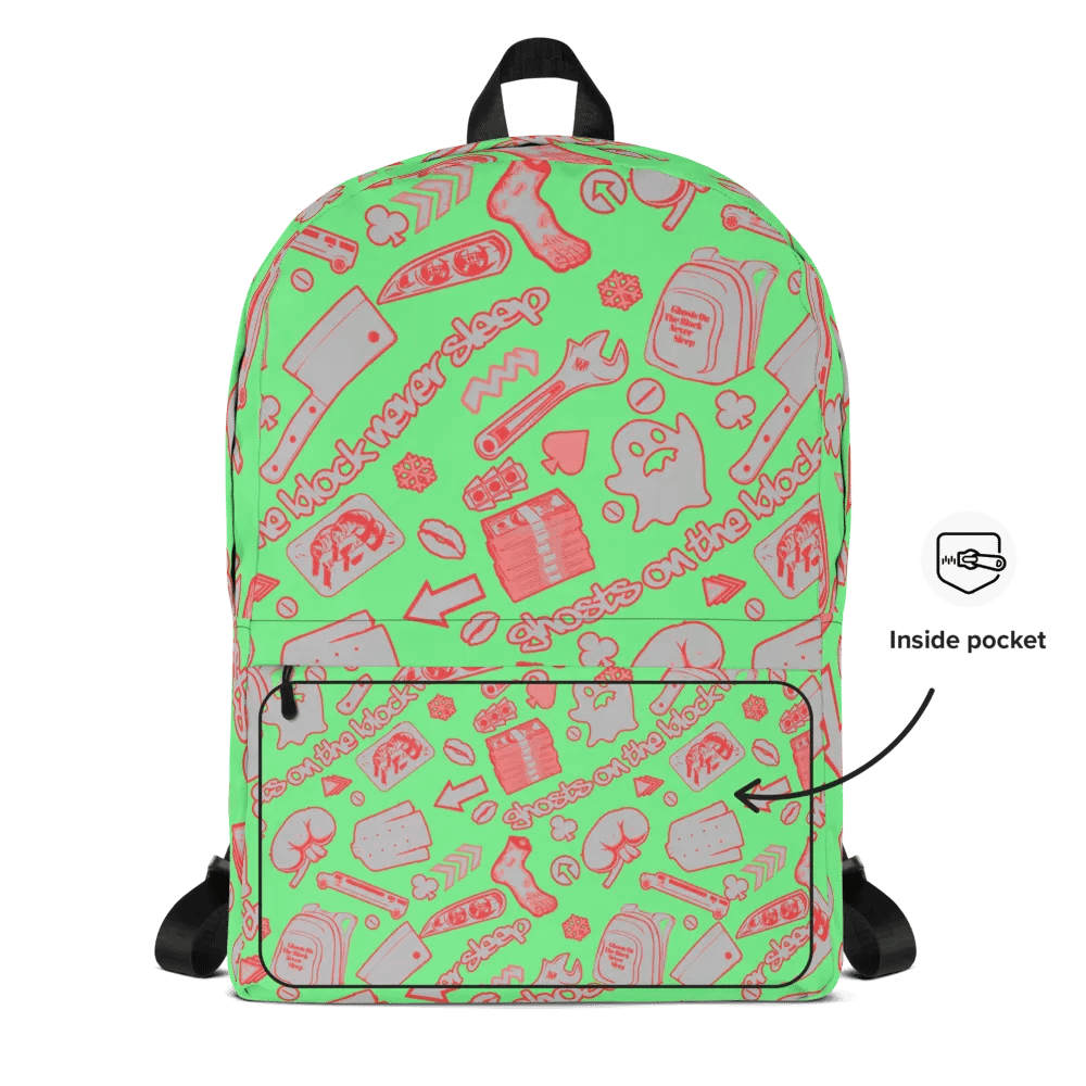 A8M - Ghosts On The Block Never Sleep Bookbag (Strawberry September) product image (8)