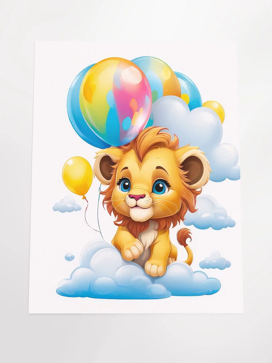 Lion Cub - Poster - Nursery-Kids Room - Medium Size 18x24 Inches product image (4)