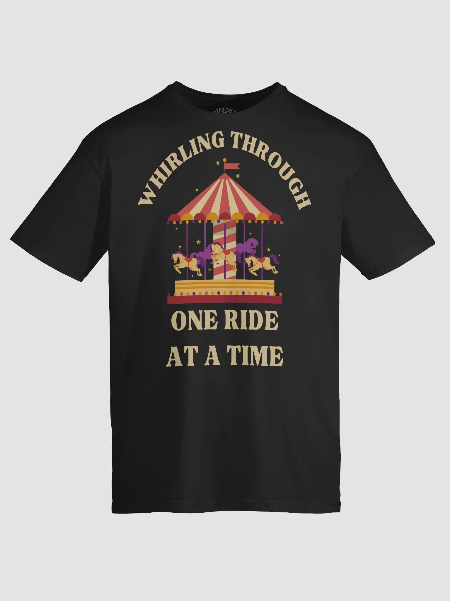 Whirling Through One Ride at a Time Carousel T-Shirt – Retro Amusement Park Gift for Ride Lovers product image (9)