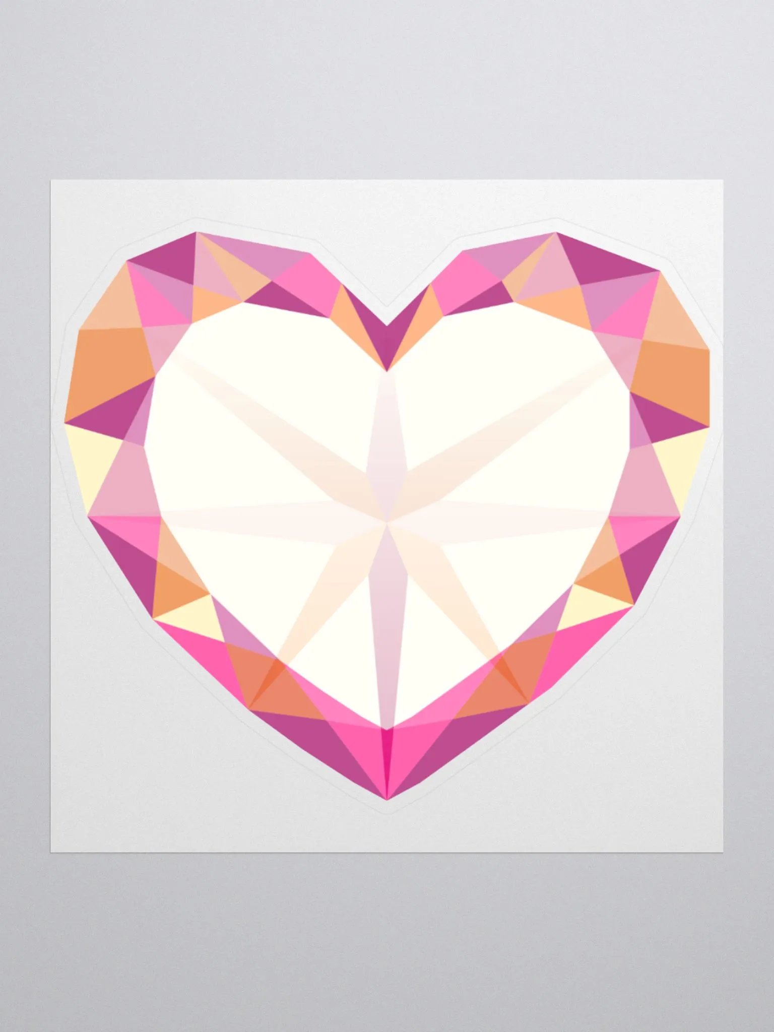 Crystal Pride Heart (Lesbian Pride) Cut Sticker product image (1)