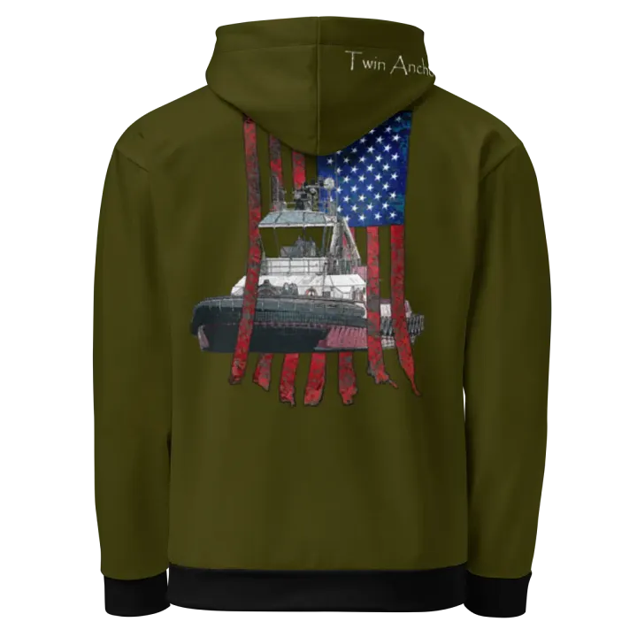Green Athena Tug & CE Flage Hoodie product image (1)