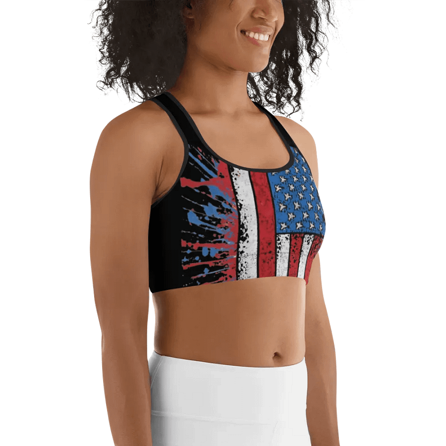 Stars & Stripes Splatter Sports Bra product image (5)